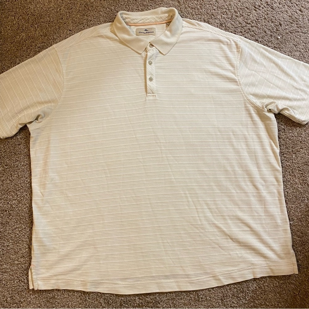 Tommy Bahama Cream Polo Shirt 2XL